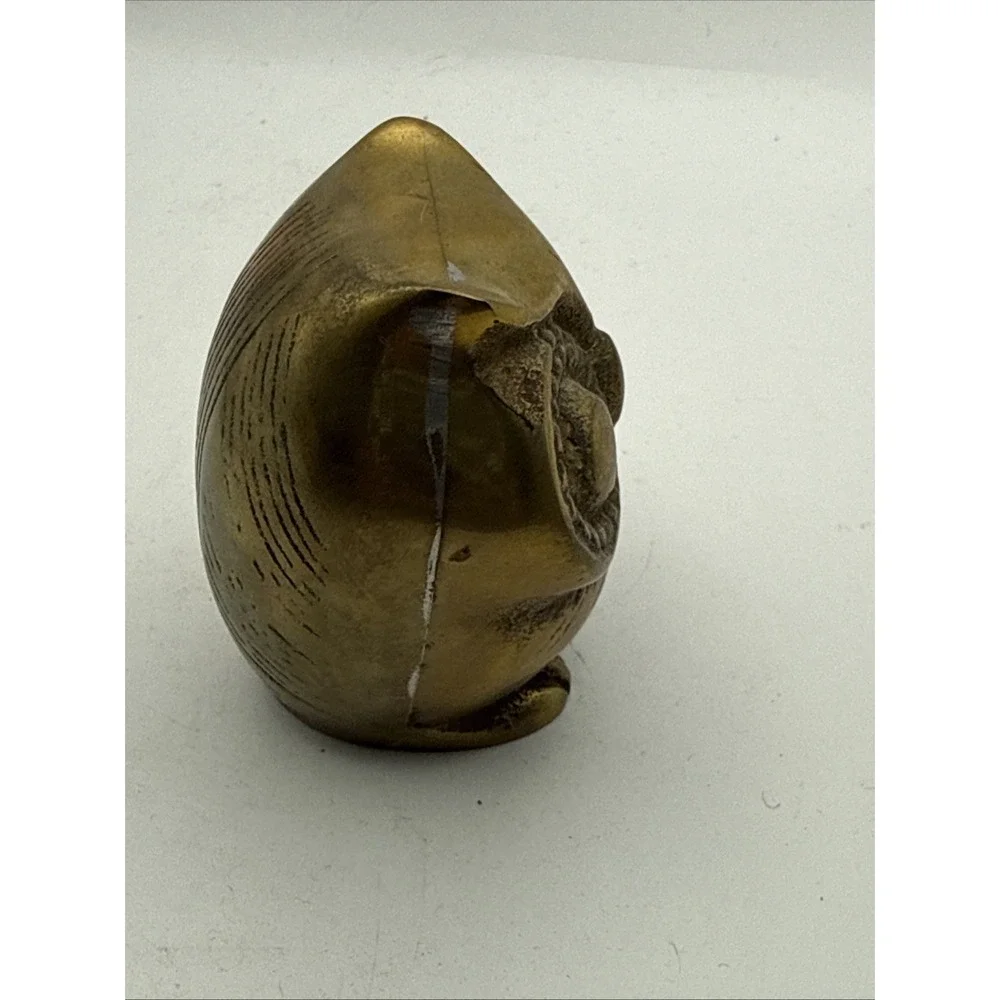 Solid Brass Owl Figurine Collectible MCM  Vintage Decor Paperweight Retro